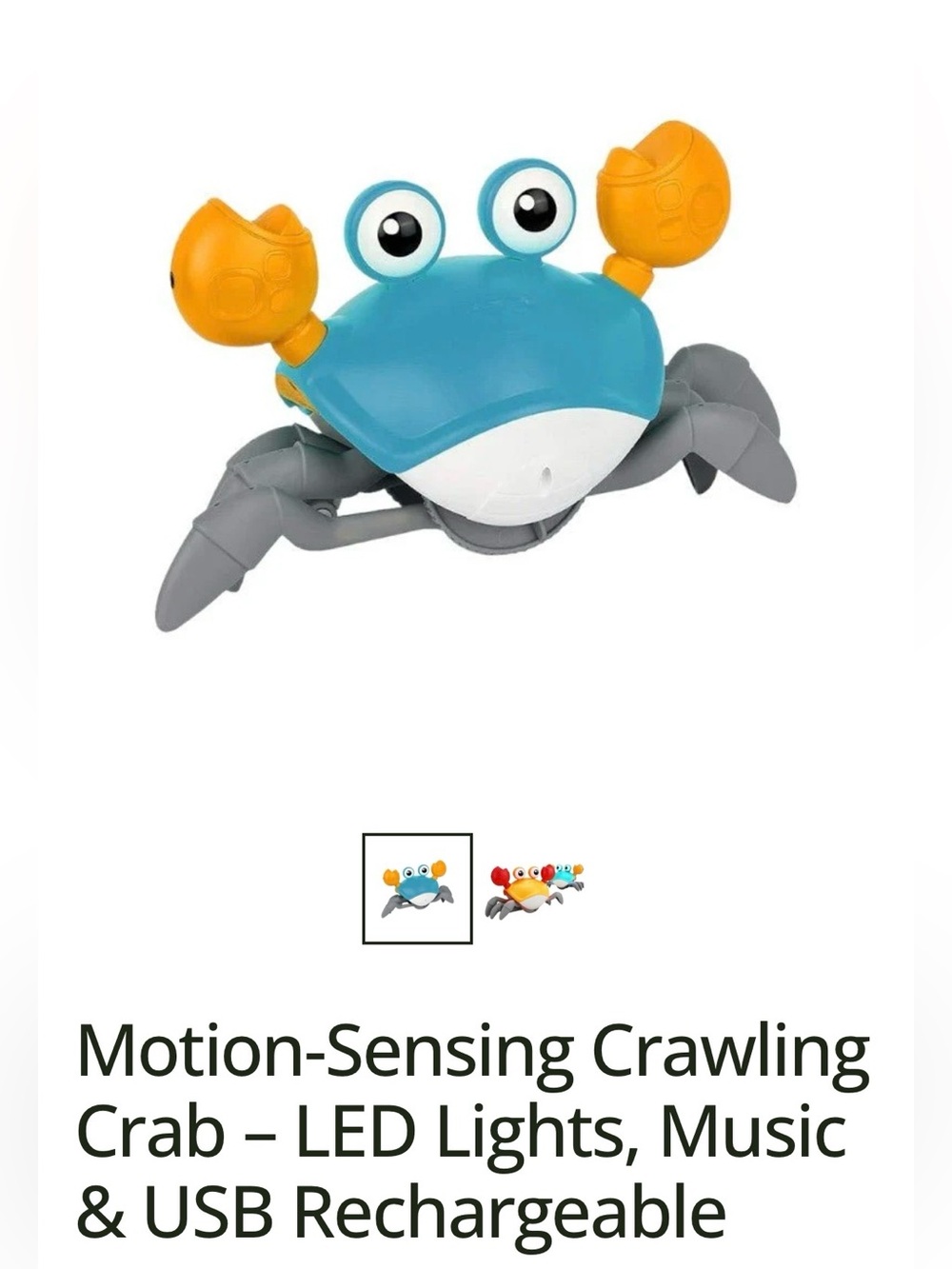 Source Unknown Blue Crab Toy with Orange Claws